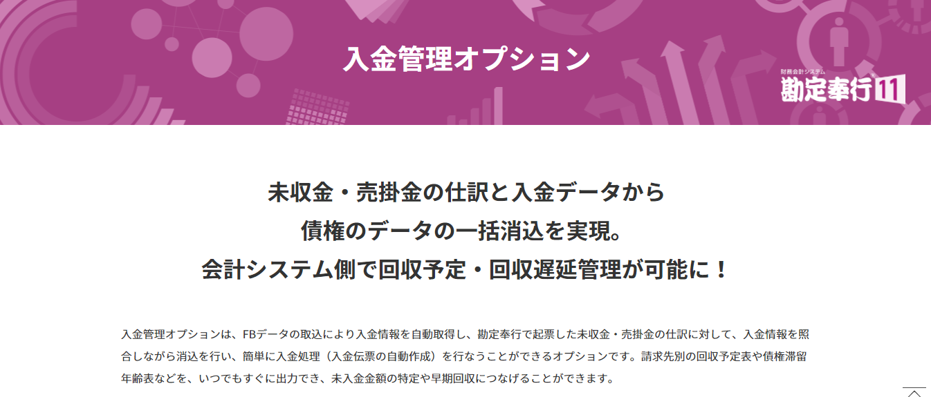入金管理システム/入金管理オプション