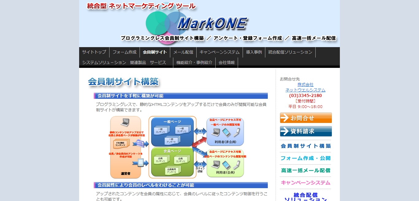 markoneのサービスLP