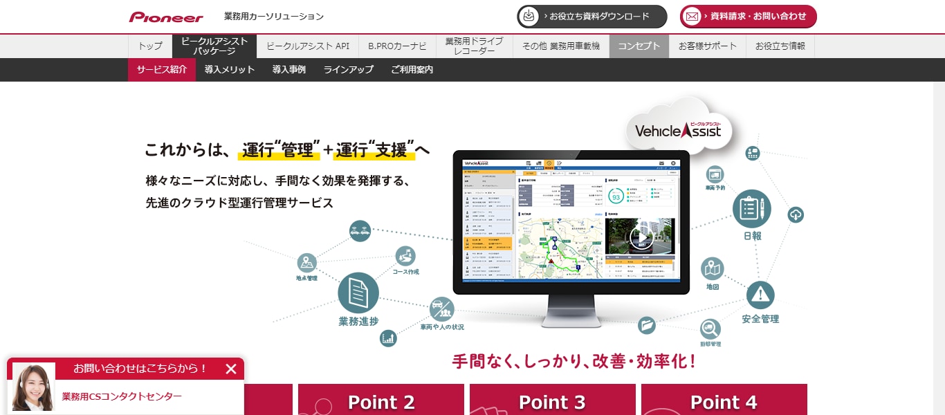 ピークルアシストのサービスLP