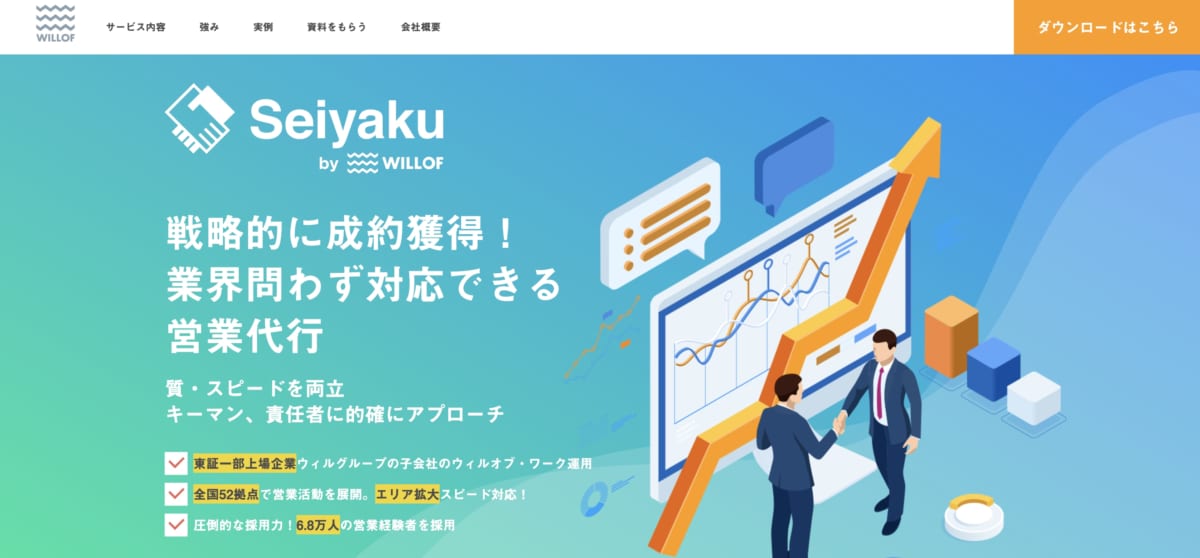 営業代行:SeiyakuのLP画像