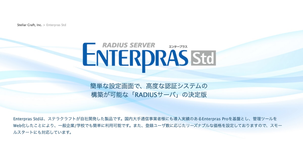 Enterpras StdのサービスLP