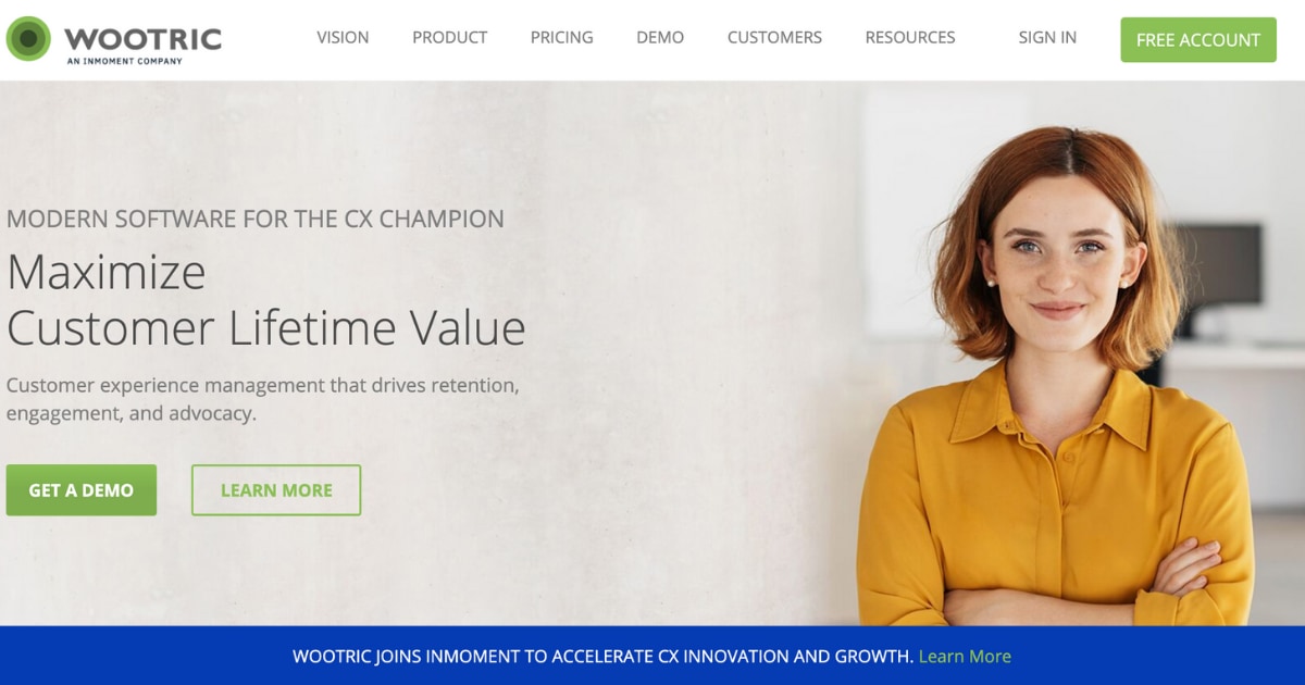 WootricのサービスLP