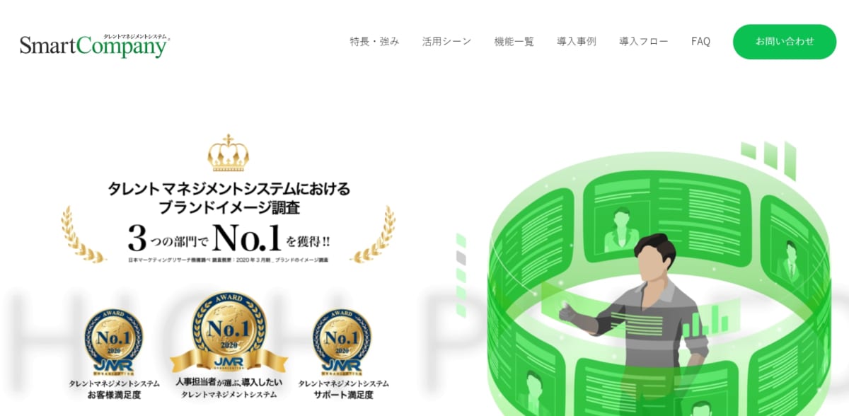 人事管理システム:Smart CompanyのサービスLP画像