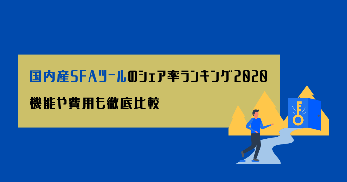 国内産SFAツールのシェア率ランキング2020｜機能や費用も徹底比較のアイキャッチ画像のアイキャッチ画像