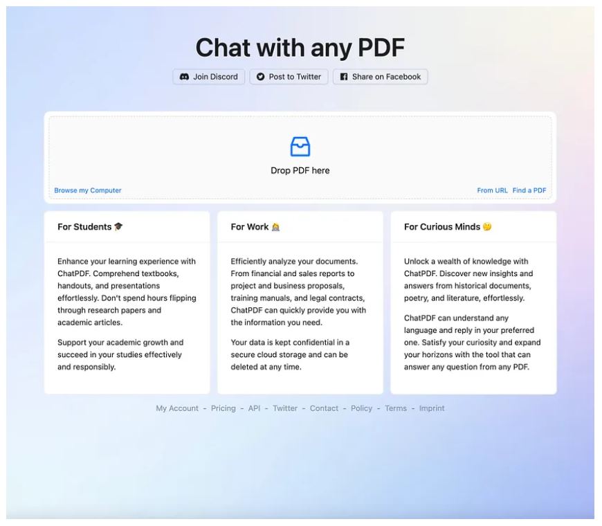 ChatPDF ― PDFのためのChatGPT | AI専門ニュースメディア AINOW