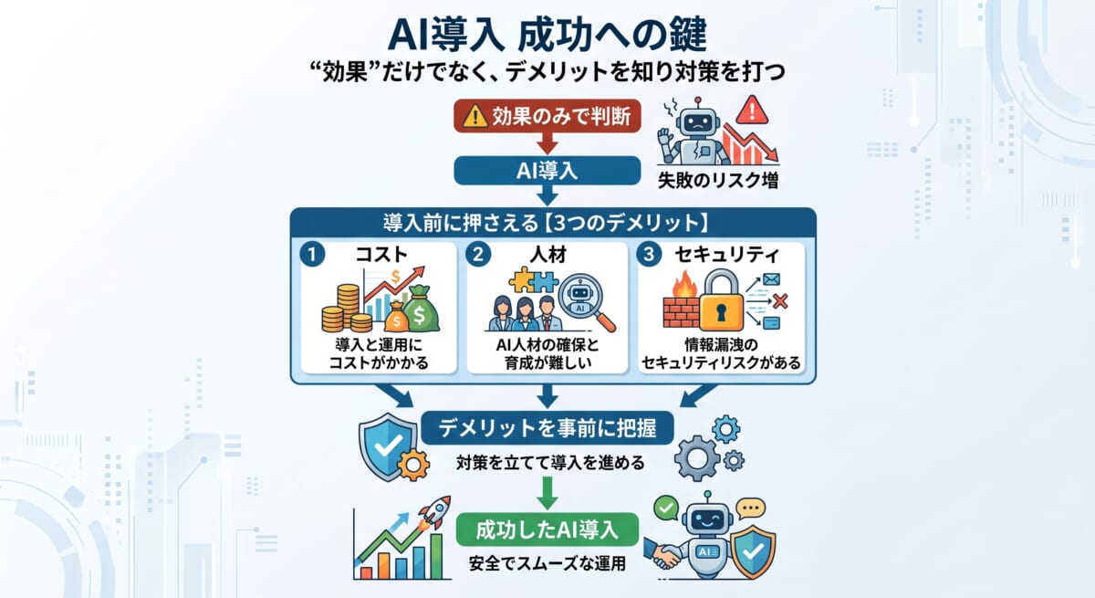 AI導入で押さえるべき3つのデメリット
